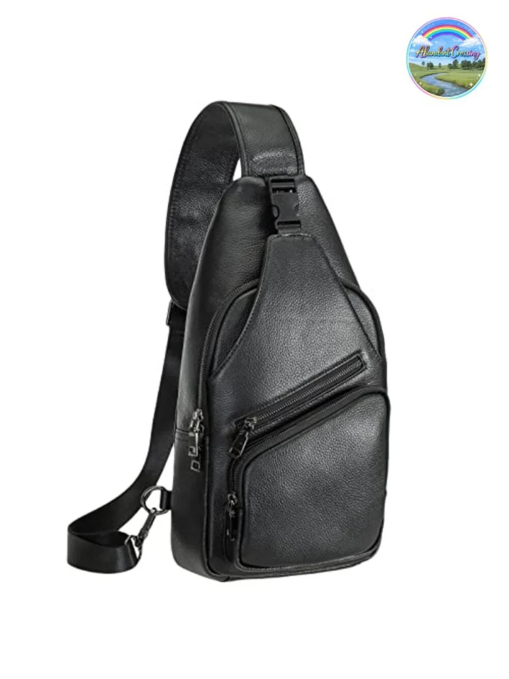 Genuine Italian Leather Sling Backpack Waterproof Anti-Theft Crossbody Daypack